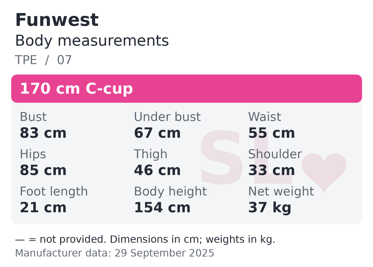 Funwest body measurements chart 7 of 7